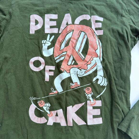 Old Navy Green "Peace of Cake" Graphic Tee - Size L - Picture 2 of 3